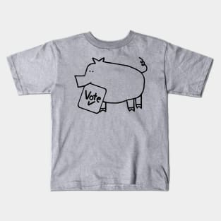 Cute Pig says Vote Outline Kids T-Shirt